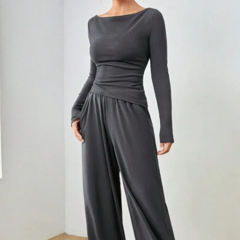 Traje informal irregular de manga larga para mujer