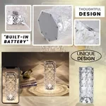 Lámpara de cristal rosa con control táctil