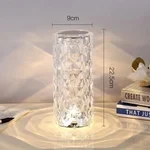 Lámpara de cristal rosa con control táctil