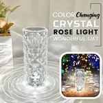 Lámpara de cristal rosa con control táctil