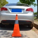 Cono de seguridad reflectante de tráfico plegable con luces LED