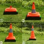 Cono de seguridad reflectante de tráfico plegable con luces LED