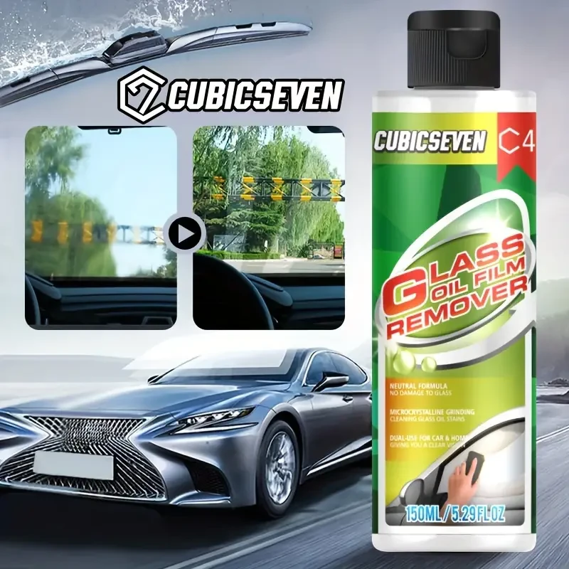 Cubic Seven Eliminador de Película de Aceite para Vidrio: Limpia eficazmente el vidrio del auto y despeja la vista