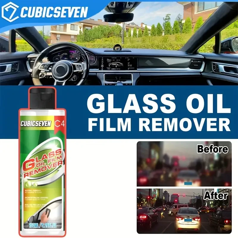 Cubic Seven Eliminador de Película de Aceite para Vidrio: Limpia eficazmente el vidrio del auto y despeja la vista