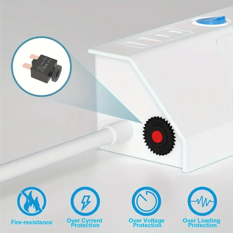 Adaptador de enchufe de 5 vías con cable de 1,5 m