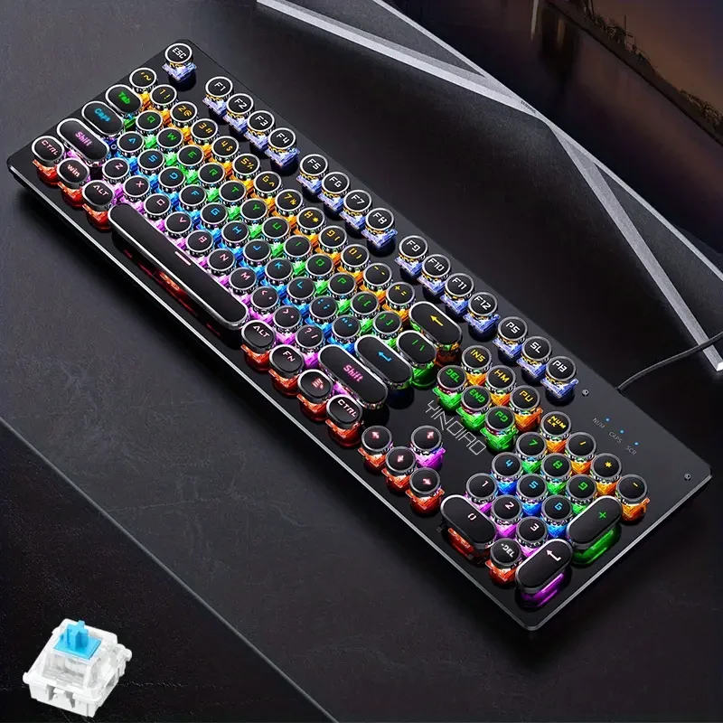 Teclado para juegos YinDiao Pro: diseño ergonómico de 104 teclas