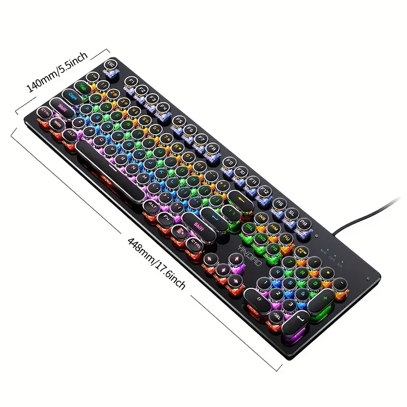 Teclado para juegos YinDiao Pro: diseño ergonómico de 104 teclas