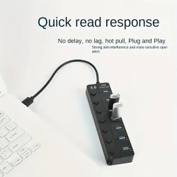 Concentrador divisor de datos USB 3.0 de 7 puertos de alta velocidad