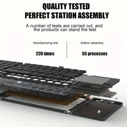 Teclado inalámbrico triple plegable B033 para ordenador, oficina, silencioso, ultrafino y portátil.