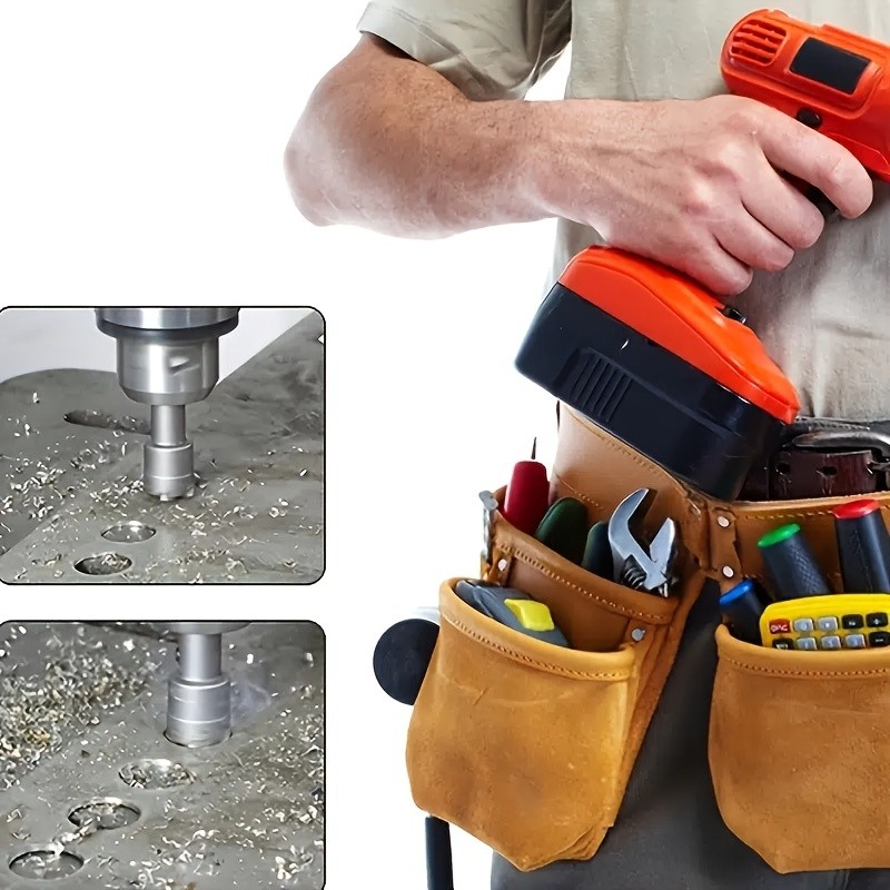Juego de 5 brocas para sierra de corona de alta resistencia: perfecto para acero inoxidable, aluminio, plástico y madera.