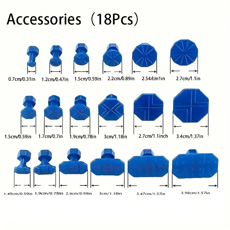 Repara abolladuras de coche al instante: kit de reparación de abolladuras de carrocería sin pintura con lengüetas de extracción y alfombrillas para daños menores. Accesorios opcionales disponibles.