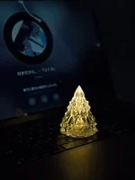 Mini árbol de Navidad de cristal con luz nocturna