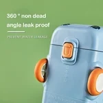 Vaso de agua portátil con forma de autobús para niños de silicona de grado alimenticio