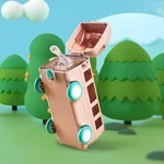 Vaso de agua portátil con forma de autobús para niños de silicona de grado alimenticio