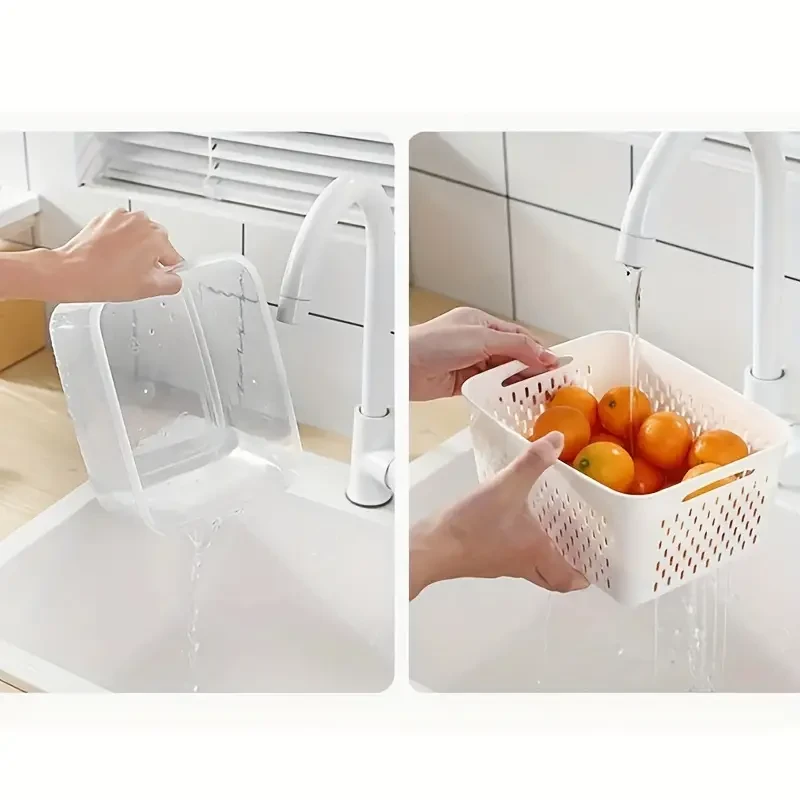 Caja de almacenamiento para refrigerador: organizador para verduras y frutas frescas