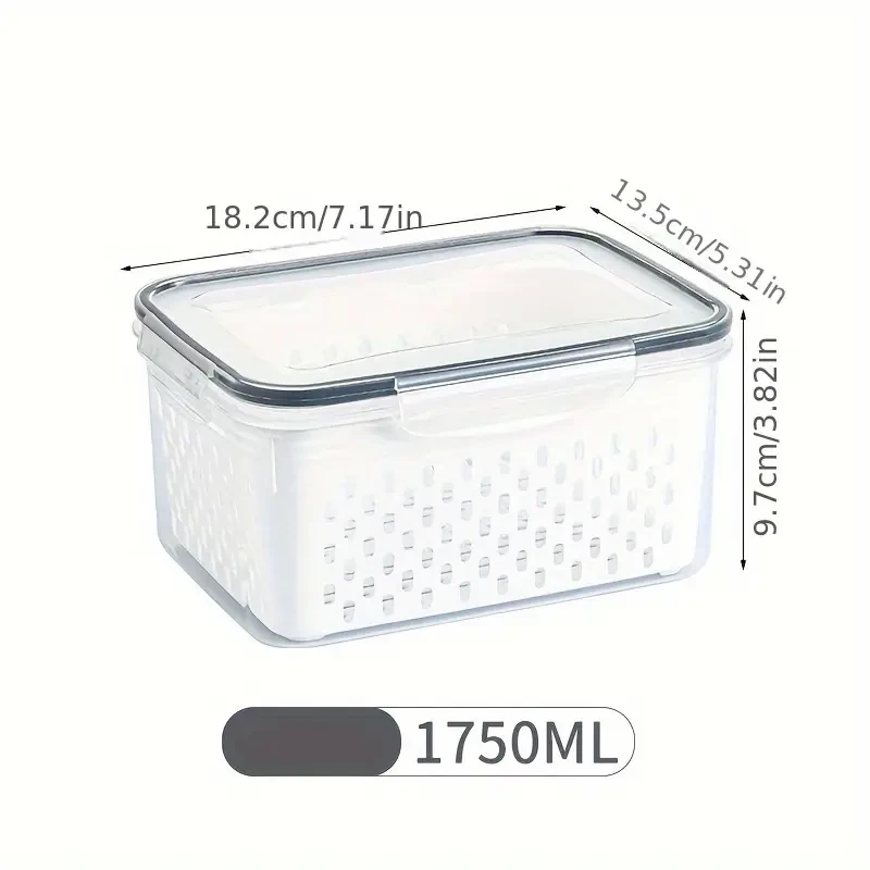 Caja de almacenamiento para refrigerador: organizador para verduras y frutas frescas