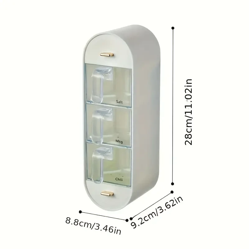 Caja de condimentos de pared: organizador de especias de 5 compartimentos para una cocina ordenada