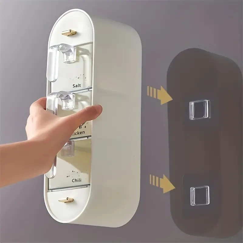 Caja de condimentos de pared: organizador de especias de 5 compartimentos para una cocina ordenada