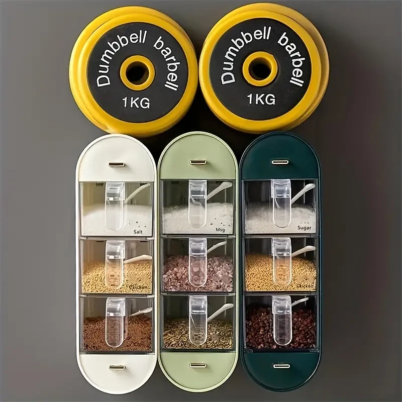 Caja de condimentos de pared: organizador de especias de 5 compartimentos para una cocina ordenada