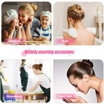 Pinza para el pelo con doble flor de diamantes de imitación