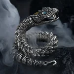 Pulsera de cadena de dragón de plata hecha a mano