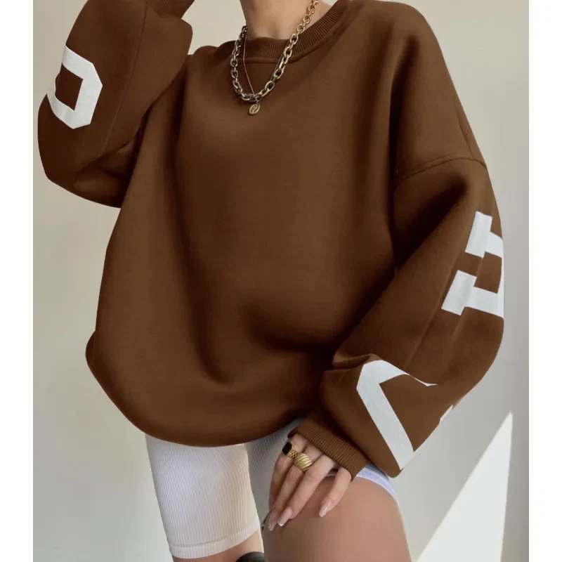 Top versátil y grueso con estampado de moda informal para mujer