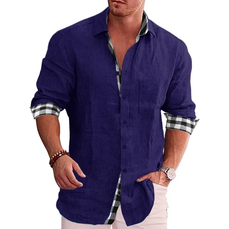 Camisa casual de manga larga para hombre