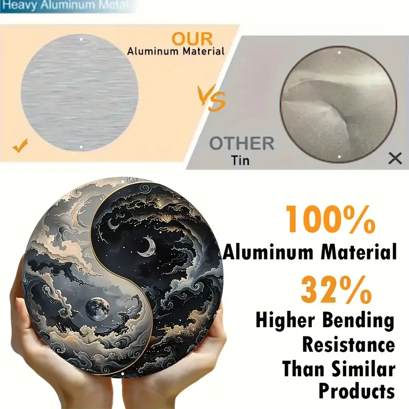Arte de pared de aluminio Yin Yang Bagua