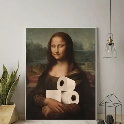 Pintura en lienzo - Arte divertido que cambia el baño.