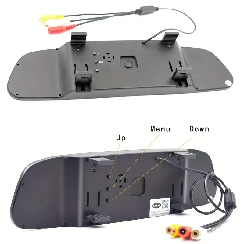 Espejo retrovisor con cámara de 10,92 cm y 7 LED de visión nocturna - Kit de monitor de marcha atrás para estacionamiento