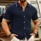 Polo de manga corta con solapa y botones para hombre, ropa de negocios de moda para verano