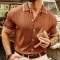 Polo de manga corta con solapa y botones para hombre, ropa de negocios de moda para verano