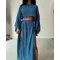 Traje informal de dos piezas de lino y algodón para vacaciones y ocio