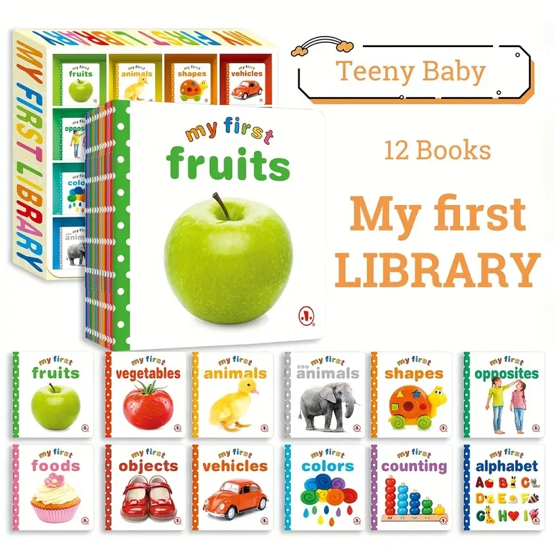 1 caja de 12 libros de aprendizaje de enciclopedia infantil en inglés