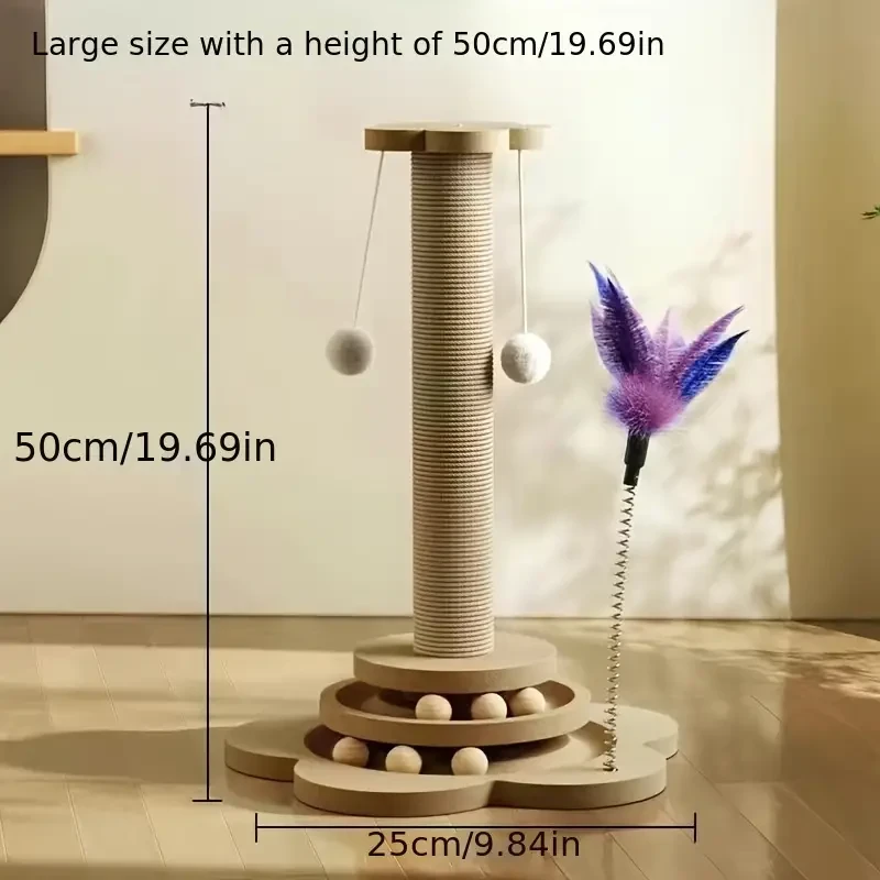 Rascador de pie para gatos de madera maciza