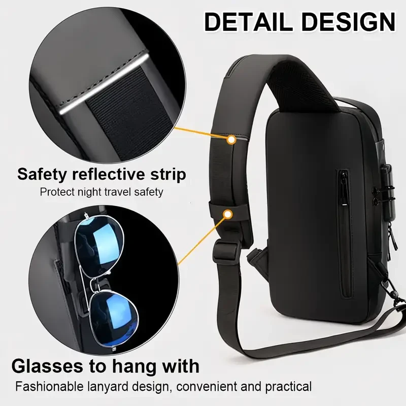 Bolso bandolera multifuncional con contraseña: bandolera resistente al desgaste para viajes y desplazamientos.