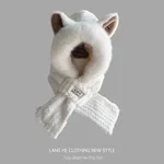 Conjunto 2 en 1 de gorro y bufanda de dibujos animados de invierno