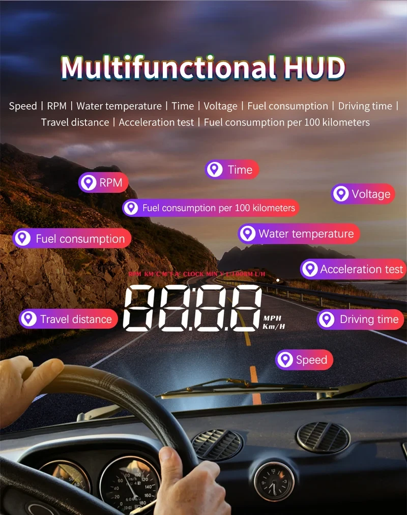 Monitor de velocidad portátil para coche