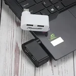 Concentrador USB giratorio 4 en 1