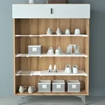 Estante de almacenamiento extensible con tensión para armario, cocina y baño.