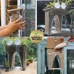 Comedero para pájaros con ventana de arco