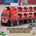 Camión Mega Hauler con pista de carreras eyectable