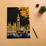 Tablero para rascar de paisaje nocturno hecho a mano