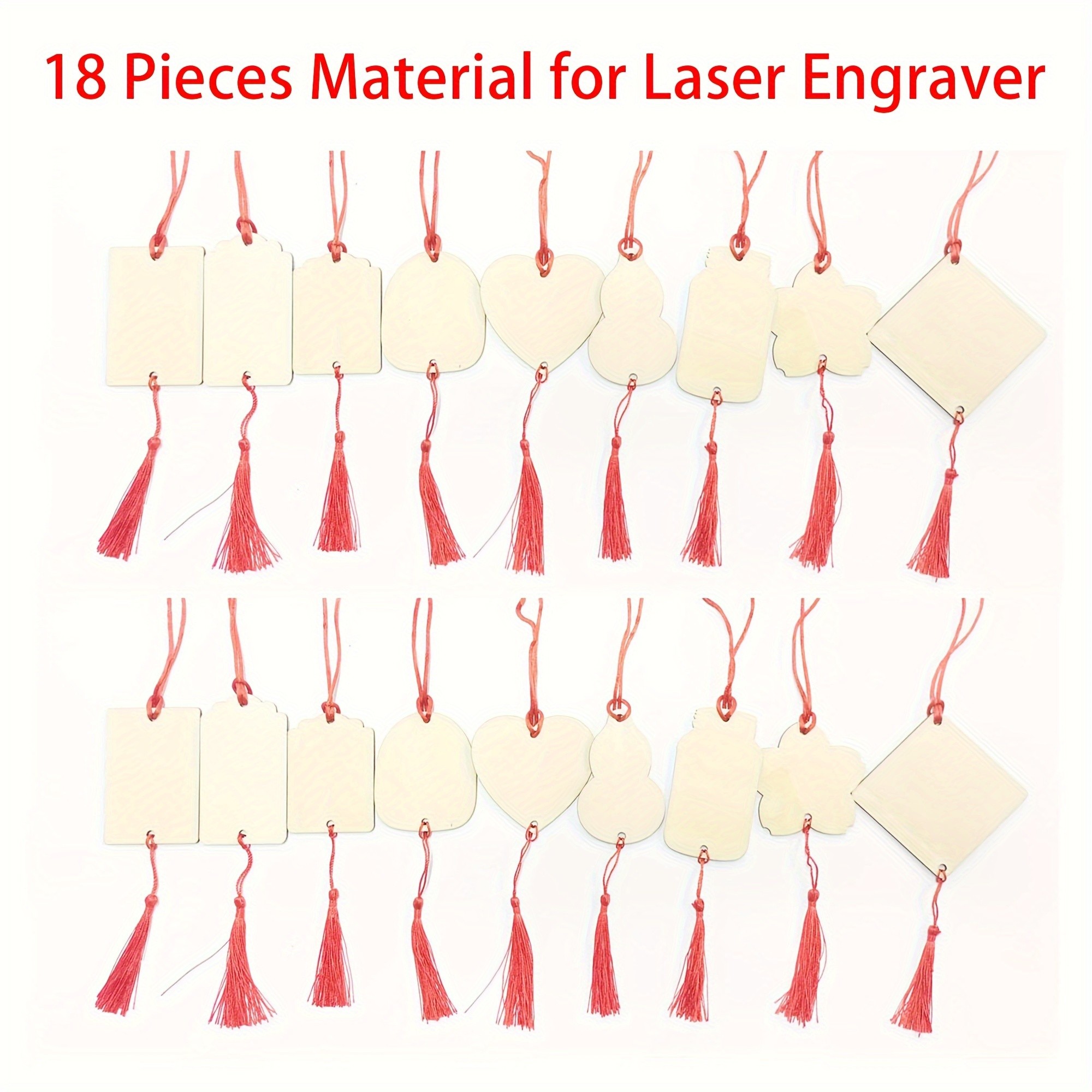 Grabador láser EasyThreed de 18 piezas para manualidades de madera, materiales de decoración DIY, perfecto para regalos y proyectos.
