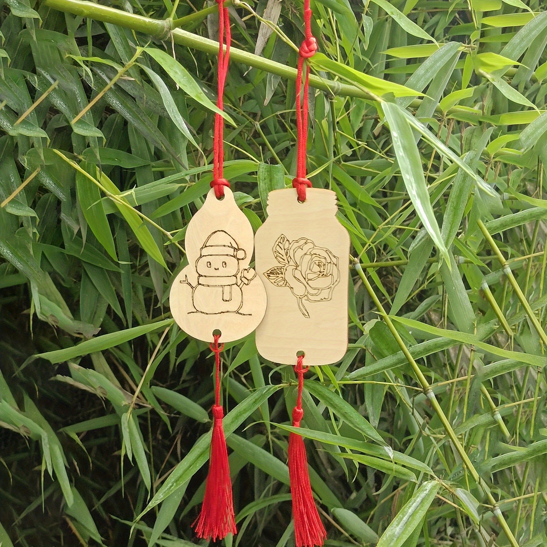 Grabador láser EasyThreed de 18 piezas para manualidades de madera, materiales de decoración DIY, perfecto para regalos y proyectos.