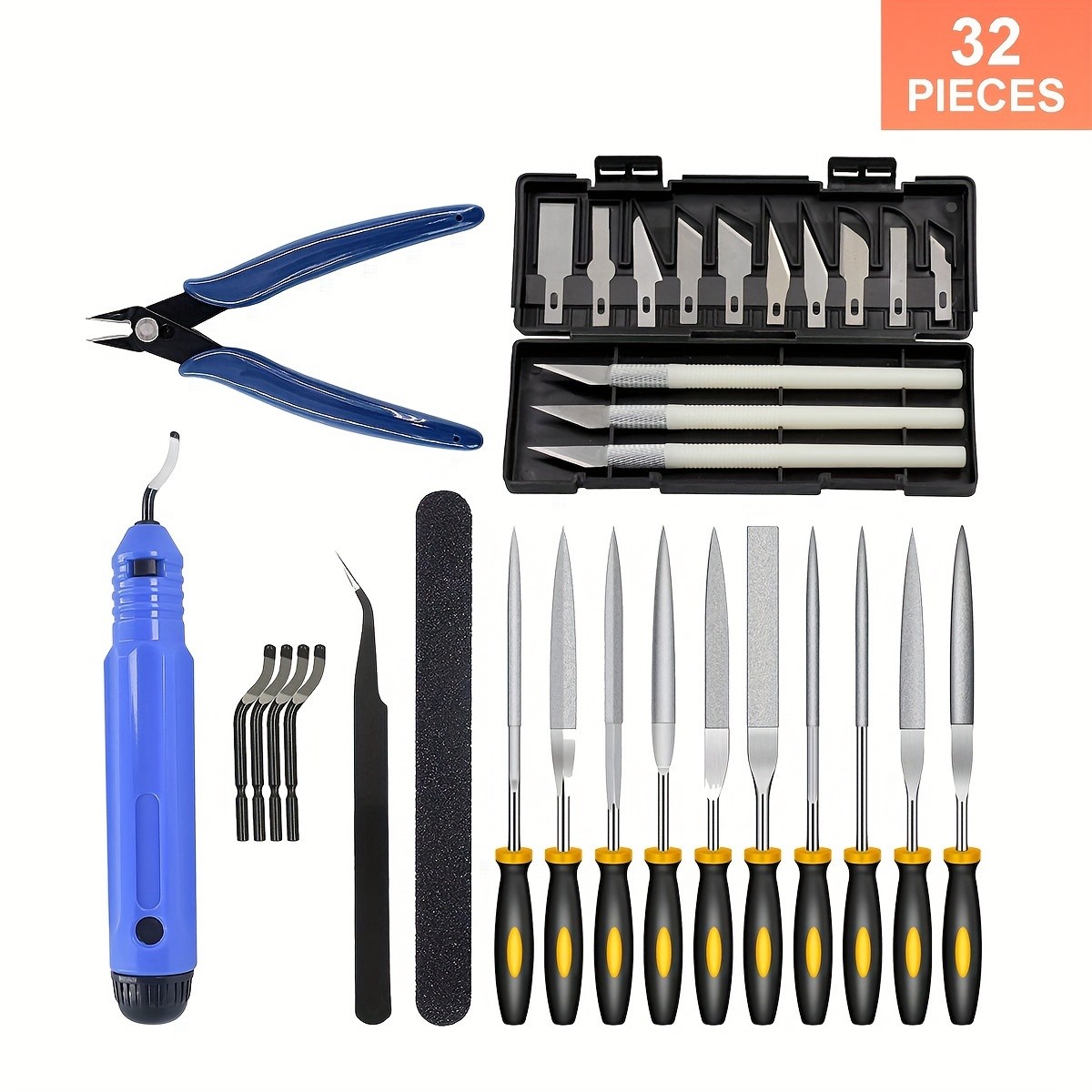 Kit de herramientas de impresión 3D Ultimate de 32 piezas Desbarba, limpia, termina e imprime con facilidad Incluye accesorios esenciales para impresiones 3D perfectas