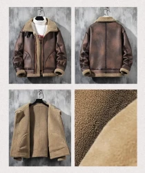 Chaqueta acolchada de lana de cordero de una sola capa con forro polar de moda