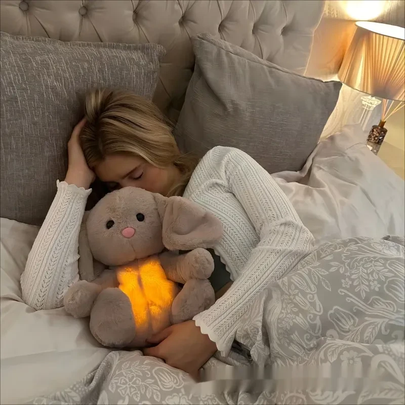 Conejo de peluche sensorial relajante que respira y alivia la ansiedad. Conejito de peluche que respira para bebés recién nacidos.