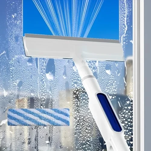 Escobilla de goma para limpieza de ventanas con pulverizador