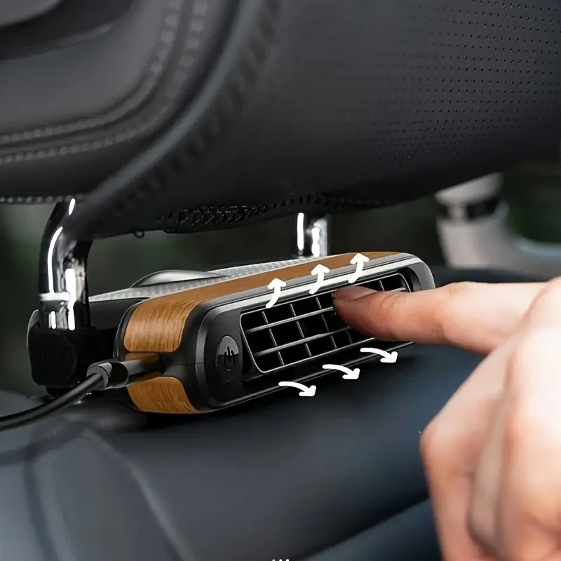 Ventilador portátil para asiento de coche 2024 con alimentación USB - Ventilador de refrigeración sin aspas ajustable de 3 velocidades